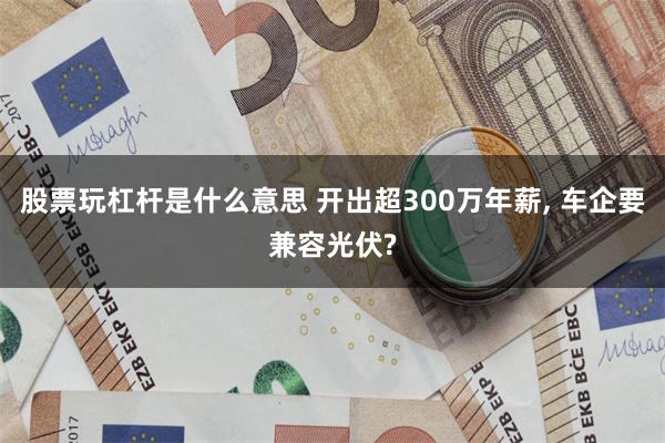 股票玩杠杆是什么意思 开出超300万年薪, 车企要兼容光伏?